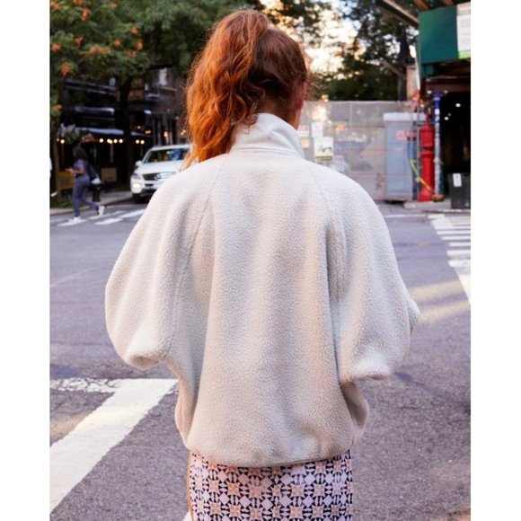 Free People Movement Hit The Slopes Salt Water Blue Grey Fleece Jacket - Picture 3 of 12